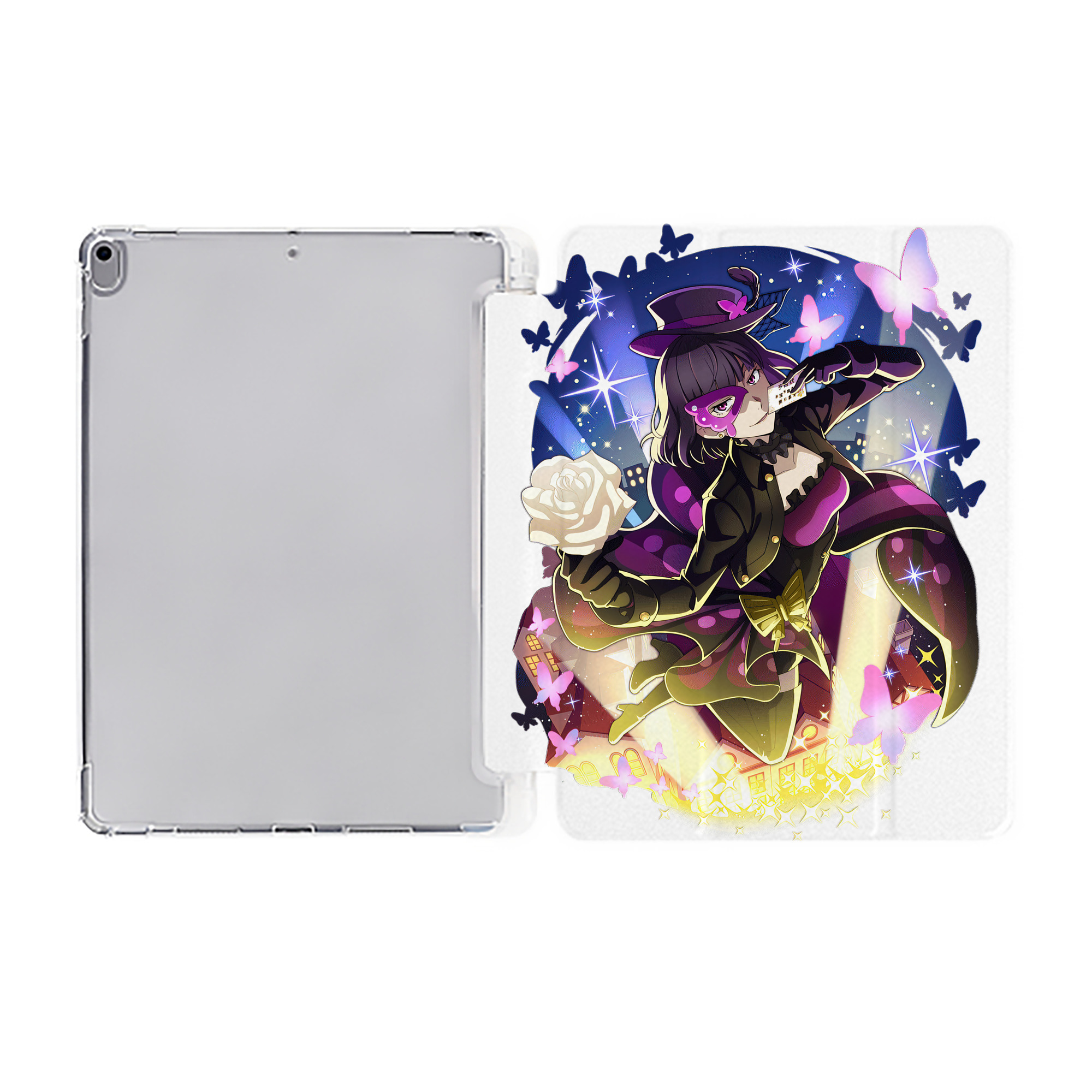 （画像用） 文豪ストレイドッグス Bungo Stray Dogs IPad ケース ペン収納付き 三つ折りスタンド PUレザー×シリコン 対応機種9.5/10.5/10.9インチ